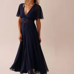 La Vie En Rose Chiffon and Lace Open Front Nightie image 1