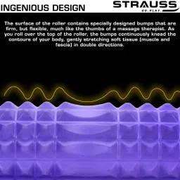 Strauss Grid Foam Roller, 45 cm (purple) image 5
