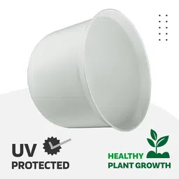 Kuber Industries 10Pcs Blue & White Textured Planters With Plate image 4