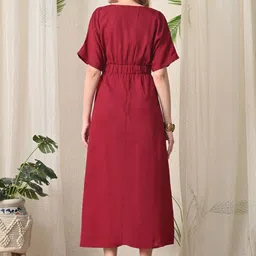 Sleek Italia Kimono Sleeve Crepe A-Line Midi Dress image 2