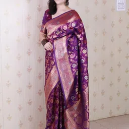 ELITE WEAVES Woven Design Zari Banarasi Saree-picture-15