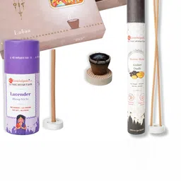 GaneshaSpeaks 95-Pcs Brown Wooden Dhoop Cup, Dhoop Stick & Incense Stick-image-87