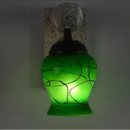 1ST TIME Green & Green Textured Wood Contemporary Abstract Shaped Shaped Wall Lamp image 3