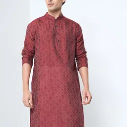indus route by Pantaloons Men Thread Work Kurta-image-29