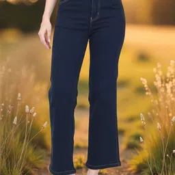 DressBerry Women Wide Leg High-Rise Stretchable Jeans-picture-19