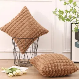 Vinayaka Fab Brown Set of 2 Square Cushion Covers image 4