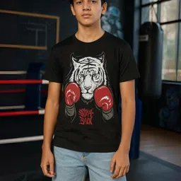 TeeSlix Unisex Black Tshirts image 3