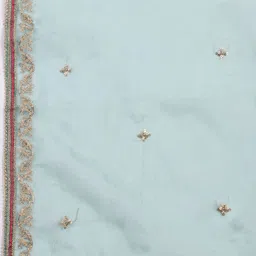 Meena Bazaar Paisley Embroidered Art Silk Unstitched Dress Material image 5