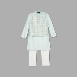 Melange by Lifestyle Boys Mandarin Collar Regular Kurta With Pyjamas-image-25