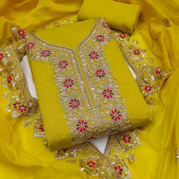 Rangtulika Ethnics Embroidered Unstitched Dress Material-picture-26