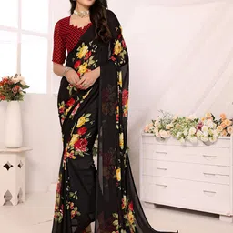 Moda Rapido Floral Printed Saree With Blouse Piece-picture-14