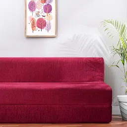Solis Primus Comfort for all Maroon 3 Seater Foam Fold Out Sofa Cum Bed-image-17
