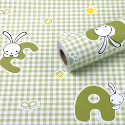 Oren Empower Happy Cartoon Decorative Wallpaper - Green White-image-59