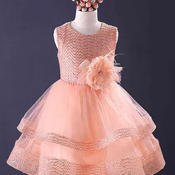 Mark & Mia Sleeveless Frock Floral Corsage - Peach-picture-12