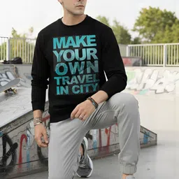 Moda Rapido Mens Printed Round Neck sweatshirt Regular Fit long sleeve-picture-28