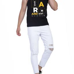 WOOSTRO Men Pack Of 2 Typography Printed Round Neck Cotton Slim Fit T-shirts image 3
