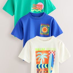 NEXT Boys Set of 3 Graphic Printed Pure Cotton T-shirt-picture-25