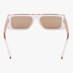 PELLE LUXUR Unisex Brown Rectangle Sunglasses with UV Protected Lens PLSG9003 image 3