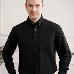 THE FORMAL CLUB Men Smart Fit Solid Button-Down Collar Cotton Casual Shirt-picture-15