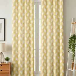 LUZDECOR Beige Floral Printed Regular 2 Pieces Window Room Darkening Eyelet Curtains-picture-31