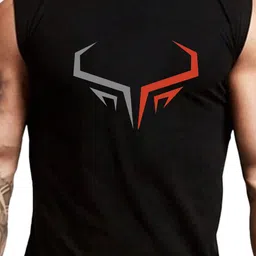 3Colors Men Pack Of 2 Printed Round Neck & Sleeveless Gym Vests image 5