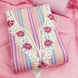 Peachmode Embroidered Unstitched Dress Material-picture-13