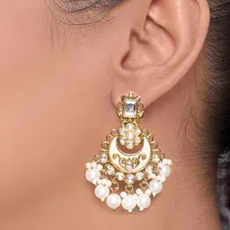 Forever Glam by Pantaloons Crescent Shaped Drop Earrings image 2