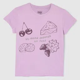 max Girls Graphic Printed Round Neck Cotton T-shirt-picture-48