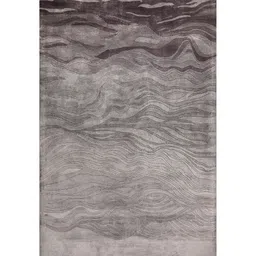 qaaleen Grey Abstract Silk 5 ft x 7 ft Hand Tufted Carpet image 2