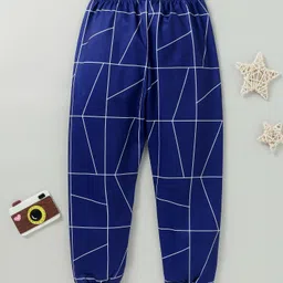 Kookie Kids Full Length Lounge Pant Geometric Print - Navy Blue image 2