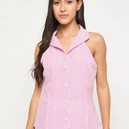Imfashini Women Striped Cotton Shirt Style Top-image-20