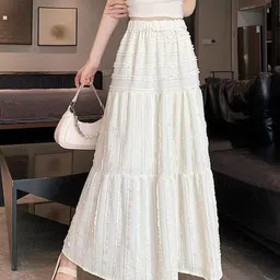 StyleCast Trendy Gathered Or Pleated Opaque Flared Maxi Skirt-picture-35