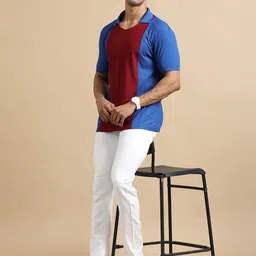 ECOLINE Clothing Men Antimicrobial Colourblocked Polo Collar T-shirt image 5