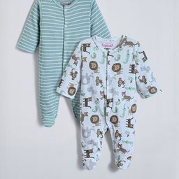 Hopscotch Kids Pack of 2 Teal Organic Cotton Bodysuit-picture-7