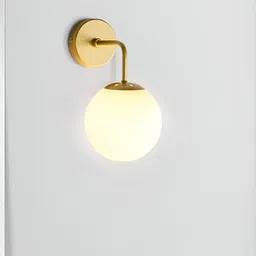 KINIS Gold-Toned & White Metal Quirky Spherical Shaped Wall Lamp image 5