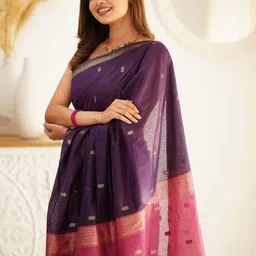 ZIKARAA Embellished Zari Silk Cotton Handloom Saree image 3