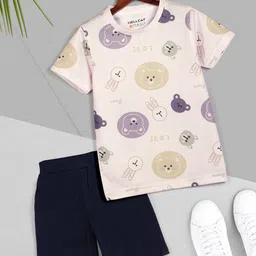 HELLCAT Boys Pack Of 2 Printed Round Neck T-Shirts With Shorts image 5