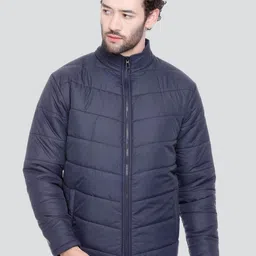 The Roadster Lifestyle Co Men Solid Stand Collar Zipper Winter Puffer Jacket-picture-19