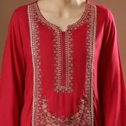 STYLEBAAZI Women Ethnic Motifs Embroidered Regular Thread Work Kurta with Palazzos & With Dupatta image 5