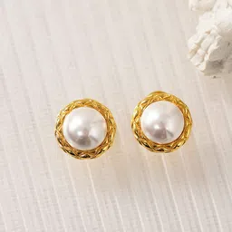 Krelin Gold-Plated Pearls Beaded Circular Shaped Studs-picture-18