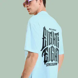 AUSK Typography Printed Round Neck Cotton Oversized T-shirt-picture-13