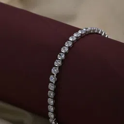 PALMONAS Diamond Affair Silver-Plated Stone Studded Wraparound Bracelet-picture-34
