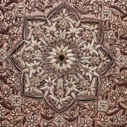Exotic India Beige & Brown Textured Wooden Panel Of Blooming Flowers Wall Hangings image 2