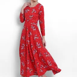 RC NEOEN Floral Print Crepe Fit & Flare Maxi Dress image 4
