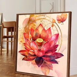 Myntra Elegant Homes Pink & Yellow 1 Piece Canvas Floral and Botanical Wall Paintings-image-26