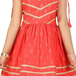 BAESD Girls Printed Regular Pure Cotton Kurta with Trousers image 5