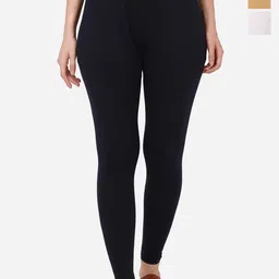 Dimpy Garments Pack Of 3 Pure Cotton Mid Rise Ankle Length Leggings-picture-16