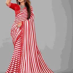 Flip The Style Sequinned Leheriya Pure Georgette Saree-picture-22