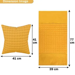 Kuber Industries Mustard 7 Pieces Square Cushion & Bolster Cover image 3