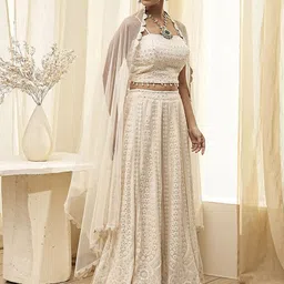 Biba Embroidered Mirror Work Ready To Wear Lehenga WithBlouse & Dupatta image 2